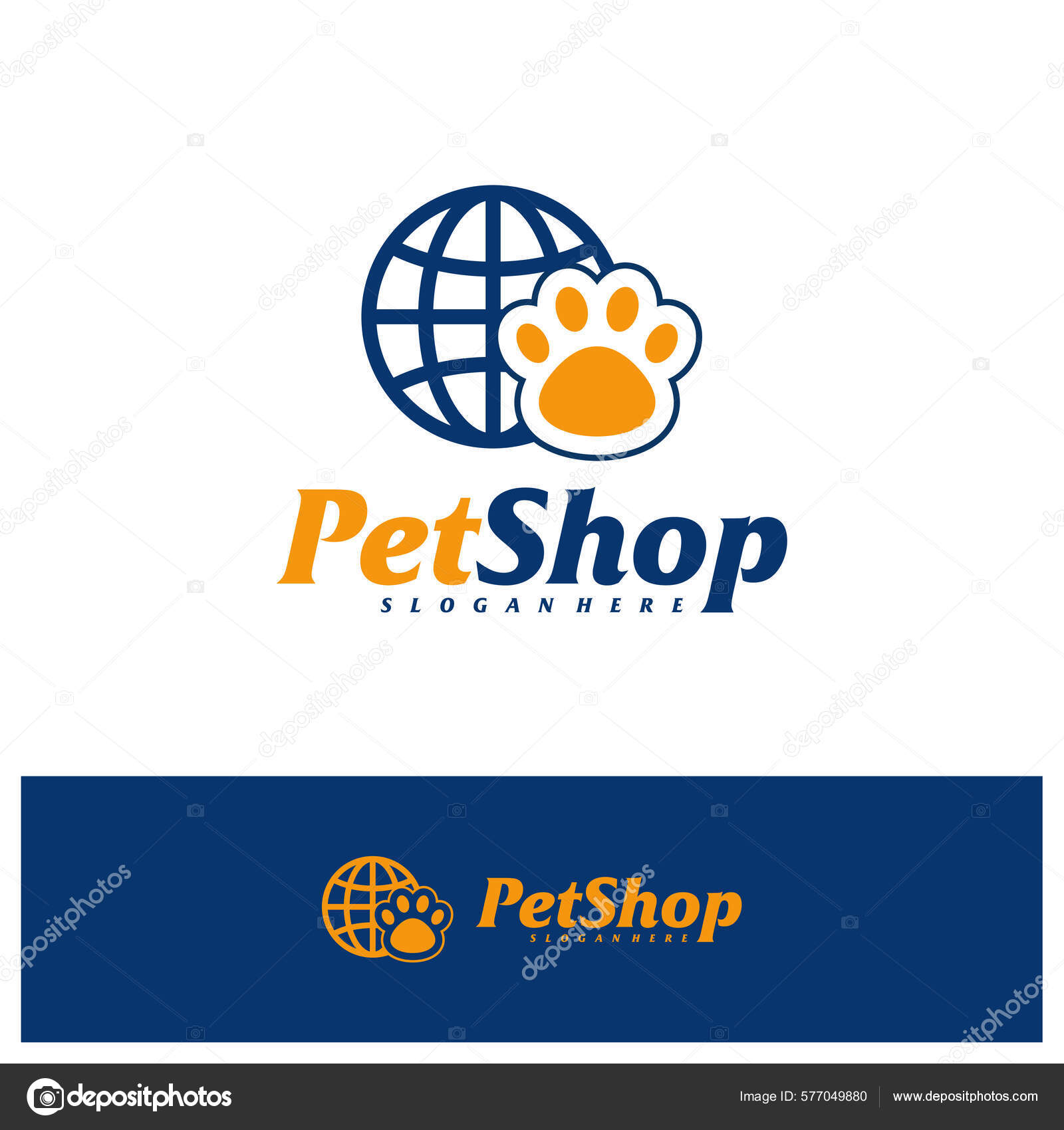 World Pet Logo Design Template Pet Logo Concept Vector Emblem Stock