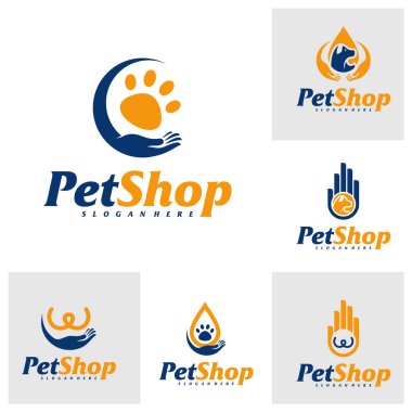 Pet Care Logo Tasarım Şablonu. Hayvan logosu konsept vektörü. Amblem, Yaratıcı Sembol, Simge