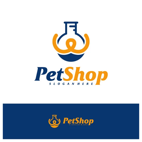 Pet Lab Logo Design Template Inglês Pet Logotipo Vetor Conceito — Vetor de Stock