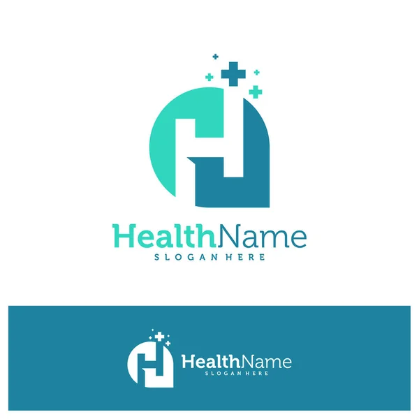 Letter Health Logo Design Template Initial Logo Concept Vector Creative — Stock Vector