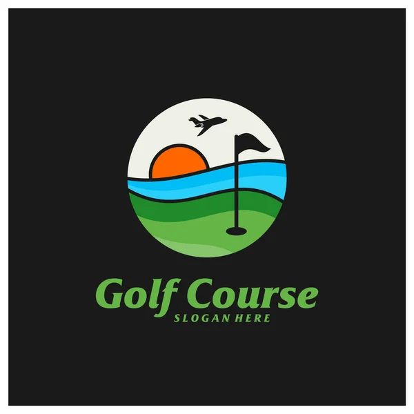 Modèle Conception Logo Terrain Golf Terrain Golf Logo Concept Vecteur — Image vectorielle