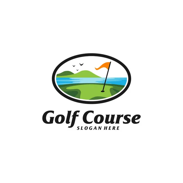 Modèle Conception Logo Terrain Golf Terrain Golf Logo Concept Vecteur — Image vectorielle