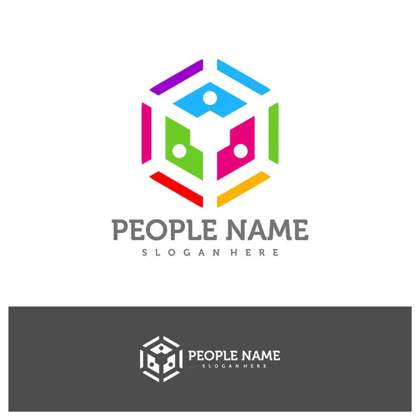 People Logo Design Template. Community People logo concept vector. Creative Icon Symbol