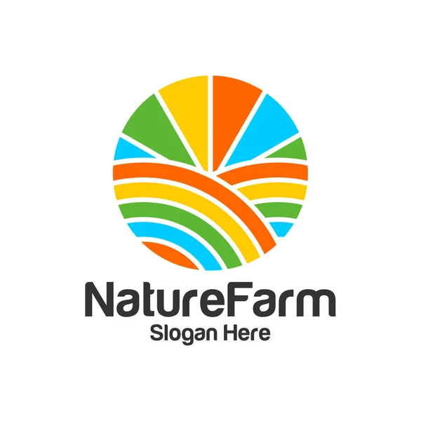 Color Farm Logo Design Template Farm Logo Concept Vector Creative — Stock Vector