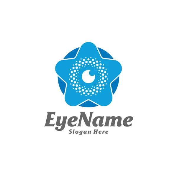 Plantilla Diseño Logotipo Star Eye Ojo Star Vector Concepto Logotipo — Vector de stock