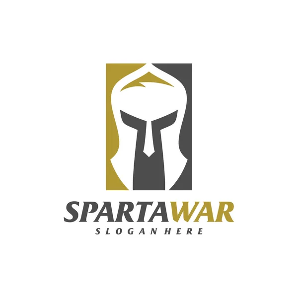 Spartan Warrior Logo Vector Modèle Conception Spartan Helmet Logo Symbole — Image vectorielle