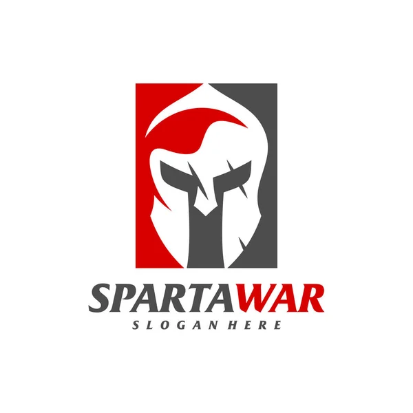 Спартанський Воїн Лого Вектор Spartan Helmet Logo Template Символ Творця — стоковий вектор