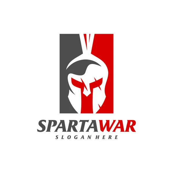 Spartan Warrior Logo Vector Capacete Espartano Modelo Design Logotipo Símbolo —  Vetores de Stock