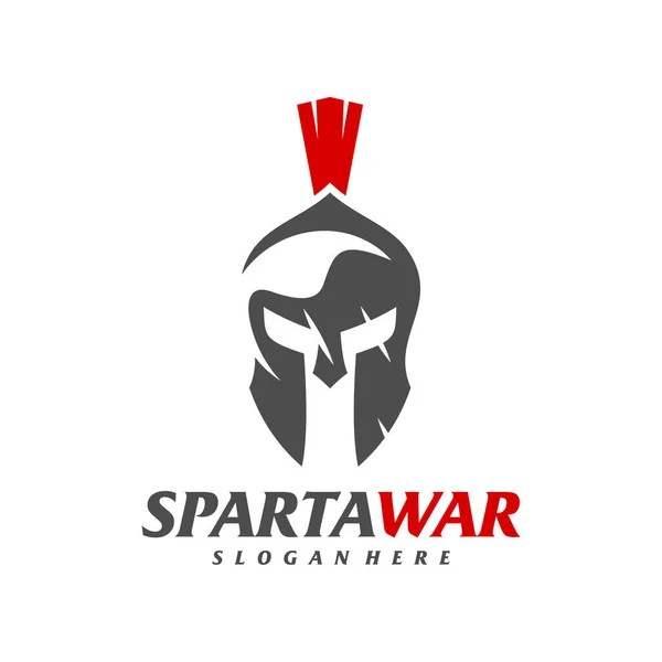 Spartan Warrior Logo Vector Capacete Espartano Modelo Design Logotipo Símbolo —  Vetores de Stock