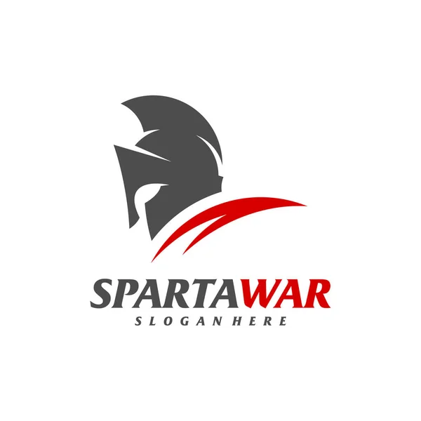 Spartan Warrior Logo Vector Capacete Espartano Modelo Design Logotipo Símbolo — Vetor de Stock