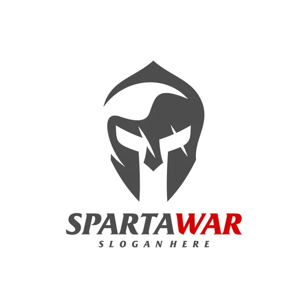 Spartan Warrior Logo Vector Modèle Conception Spartan Helmet Logo Symbole — Image vectorielle