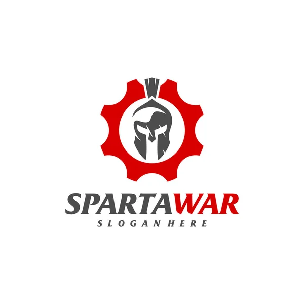 Équipement Spartan Warrior Logo Vector Modèle Conception Spartan Helmet Logo — Image vectorielle