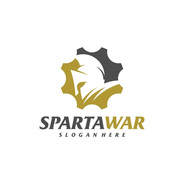Équipement Spartan Warrior Logo Vector Modèle Conception Spartan Helmet Logo — Image vectorielle