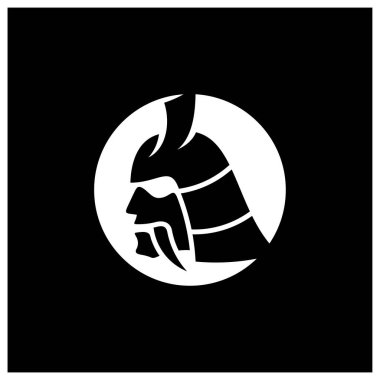 Samuray baş logo tasarım vektörü. Samuray savaşçı logo şablonu