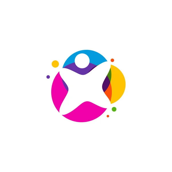 Anak Berwarna Logo Templat Desain Vektor Lambang Konsep Desain Simbol - Stok Vektor