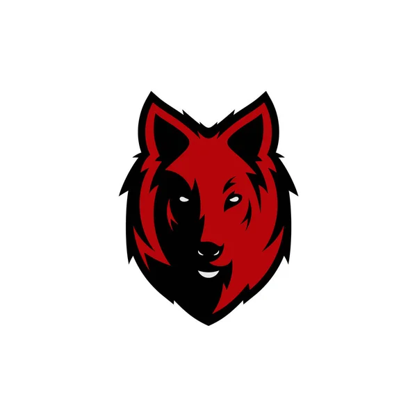 Wolf Head Illustration Logo Design Wolf Mascot Vector Art Frontal — Stock Vector