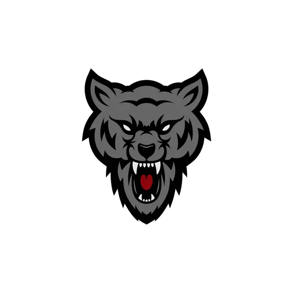 Wolf Head Illustration Logo Design Wolf Mascot Vector Art Frontal — Stock Vector