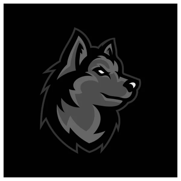 狼头图为标志设计 狼吉祥物病媒艺术 狼的正面对称形象看上去很危险 — 图库矢量图片
