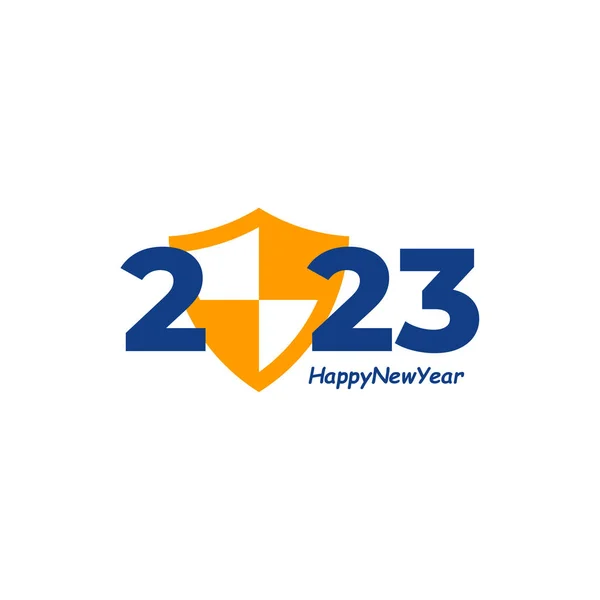 Καλή Χρονιά 2023 Κείμενο Ασπίδα Έννοια Σχεδιασμού Εξώφυλλο Επιχειρηματικού Ημερολογίου — Διανυσματικό Αρχείο