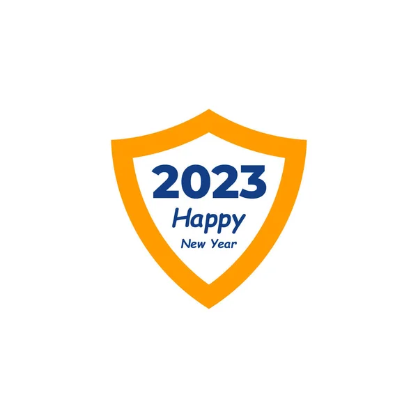 Καλή Χρονιά 2023 Κείμενο Ασπίδα Έννοια Σχεδιασμού Εξώφυλλο Επιχειρηματικού Ημερολογίου — Διανυσματικό Αρχείο