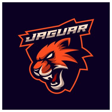 Kızgın jaguar leopar maskot esport logosu tasarımları