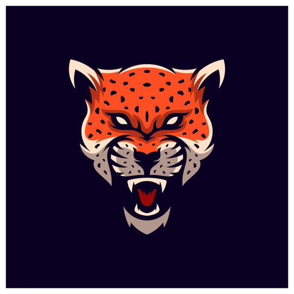 Arrabbiato Giaguaro Leopardo Mascotte Esport Logo Disegni — Vettoriale Stock