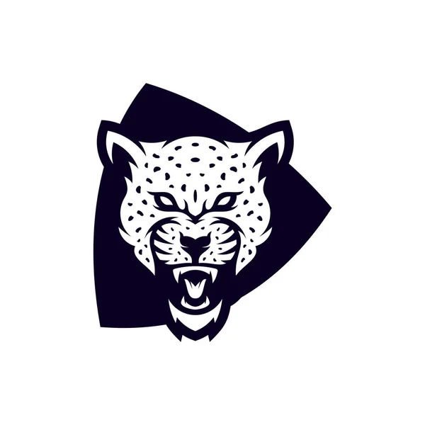 Raivoso Jaguar Leopardo Mascote Esport Logotipo Projetos — Vetor de Stock