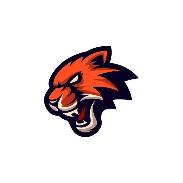 怒っているジャガーヒョウマスコットのエスポートロゴデザイン — ストックベクタ