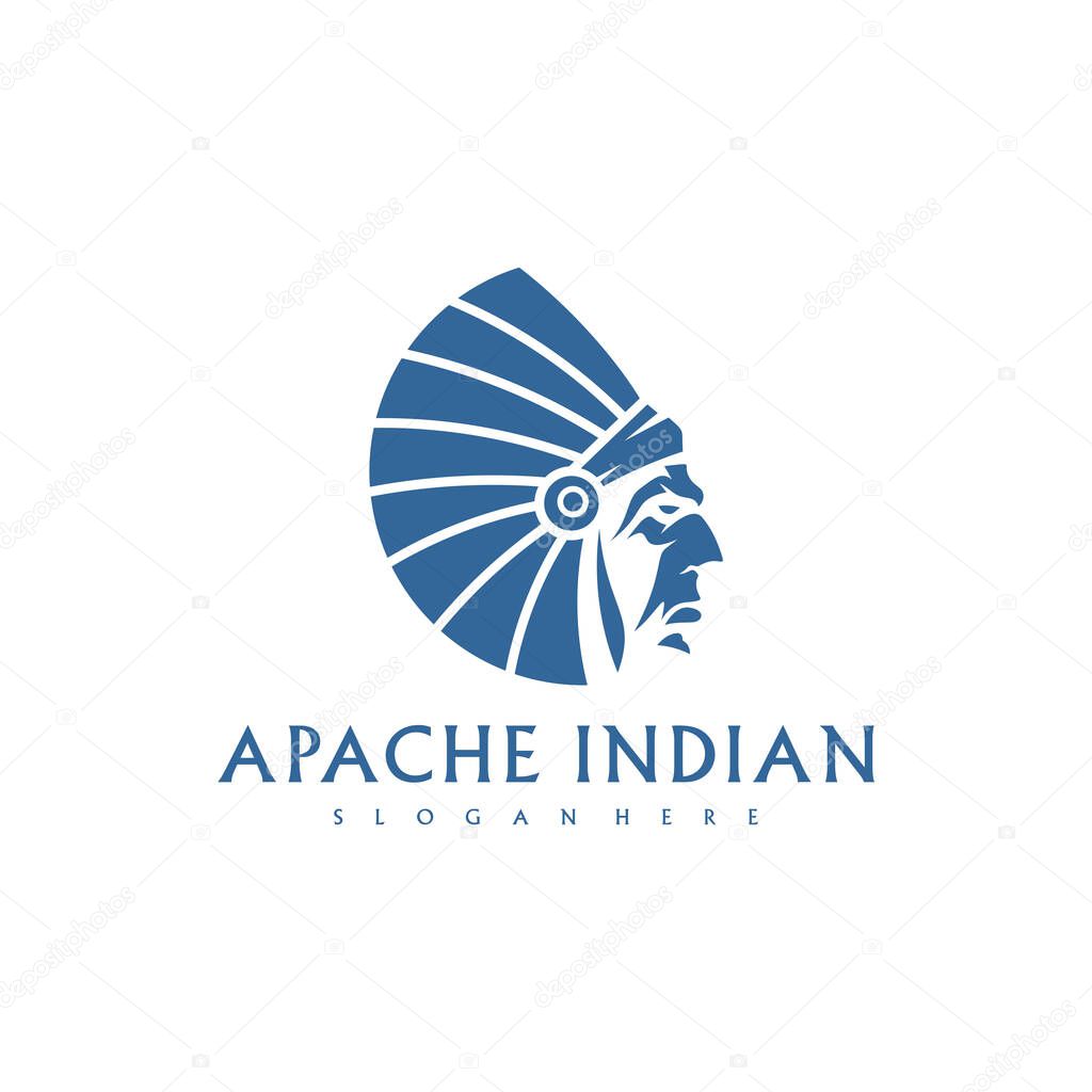 American Indian logo. Indian emblem design editable for your business. Vector illustration.