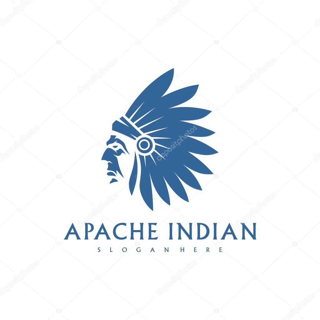 American Indian logo. Indian emblem design editable for your business. Vector illustration.