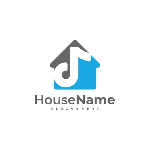 Logotipo Creativo Simple Music House Plantilla Vectorial Diseño Logotipo Music — Vector de stock