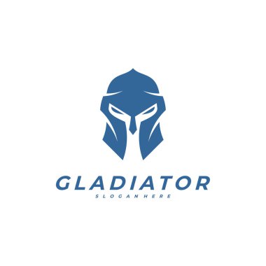 Spartalı logo tasarım şablonu, kask logo tasarım konsepti, vektör çizim