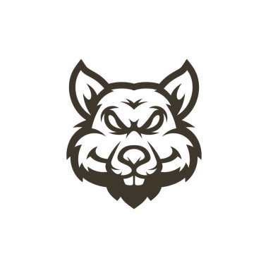 Fare kafası maskotu esport logo şablonu, Fare logosu tasarım vektörü