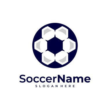 Modern Futbol logosu şablonu, futbol logosu tasarım vektörü
