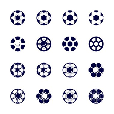 Modern Futbol logo şablonu seti, Futbol logosu tasarım vektörü