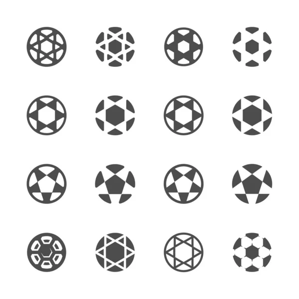 一套现代足球标志模板 足球标志设计矢量 — 图库矢量图片