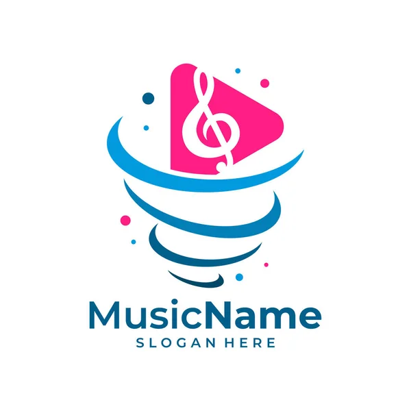 Tornado Music Logo Vector. Music Tornado logo design template