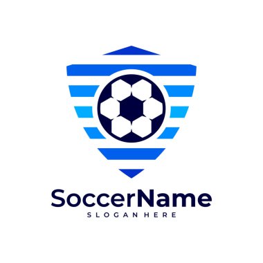 Kalkan Futbol logosu şablonu, Futbol Kalkanı logo tasarım vektörü