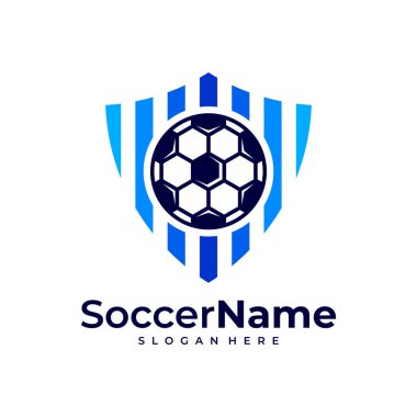 Kalkan Futbol logosu şablonu, Futbol Kalkanı logo tasarım vektörü