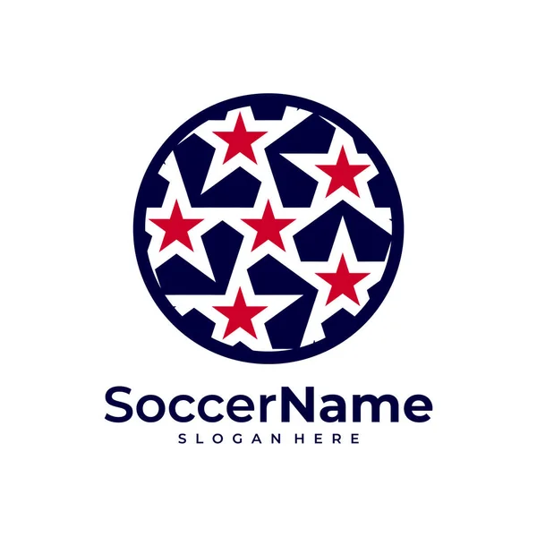 Modèle Logo Star Soccer Vecteur Conception Logo Football Star — Image vectorielle