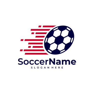 Hızlı Futbol logosu şablonu, Futbol Hızlı logo tasarım vektörü