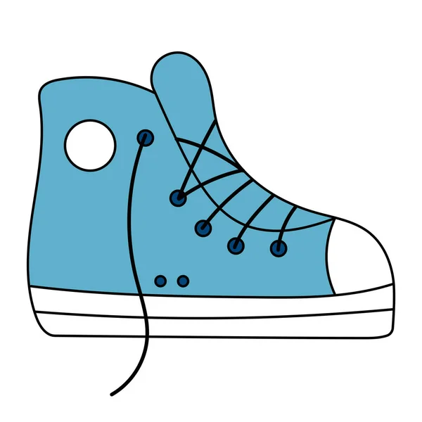 Cartoon sneaker shoe. Hand drawn doodle sports footwear. Vector color line icon design. —  Vetores de Stock