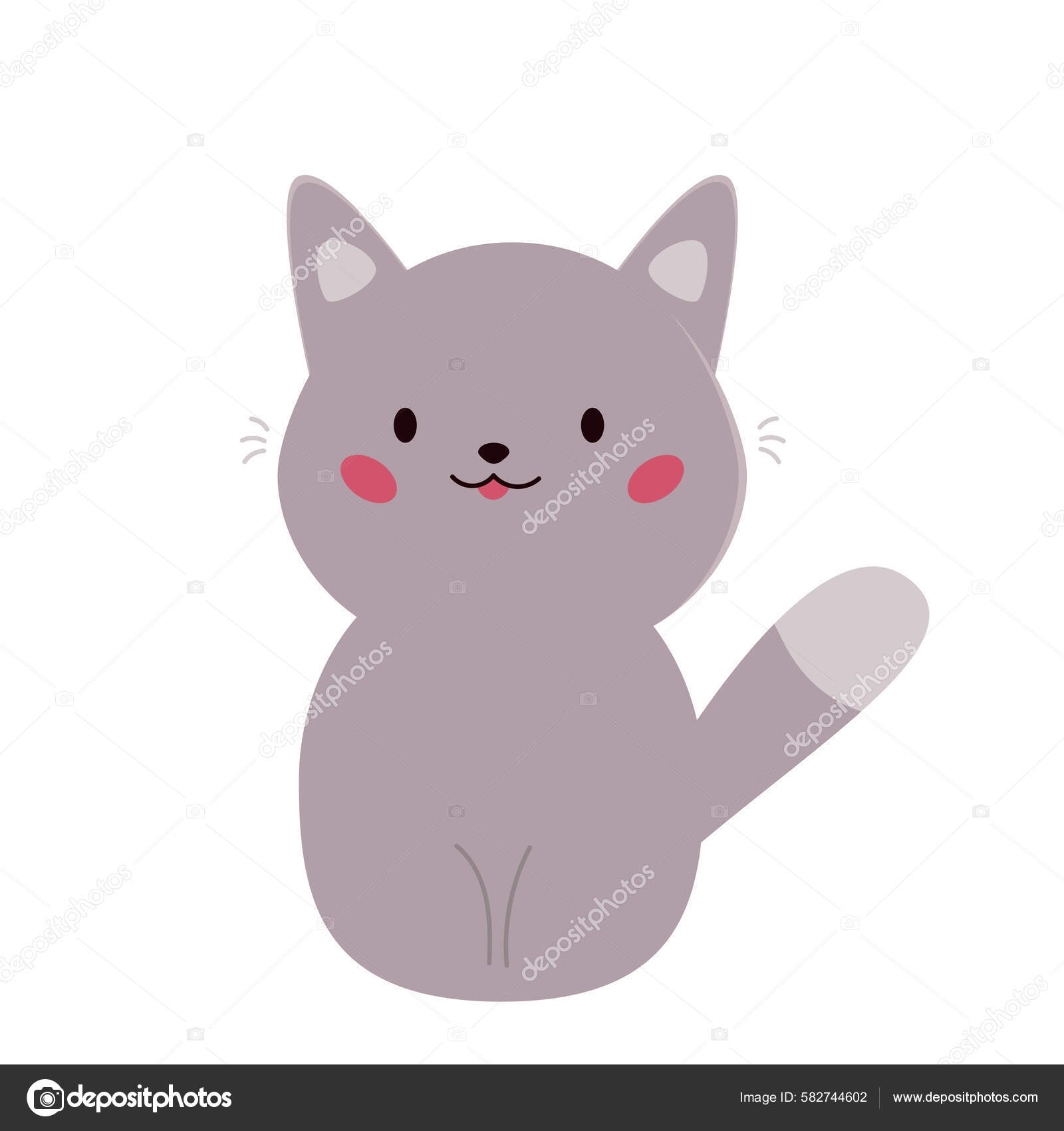 Gatos Bonitos De Kawaii Dos Desenhos Animados No Fundo Branco Ilustração do  Vetor - Ilustração de arte, consideravelmente: 140654315