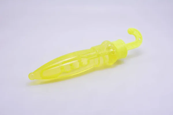 Gelbe Farbe Schirmförmige Blase Gebläse Für Kinder — Stockfoto