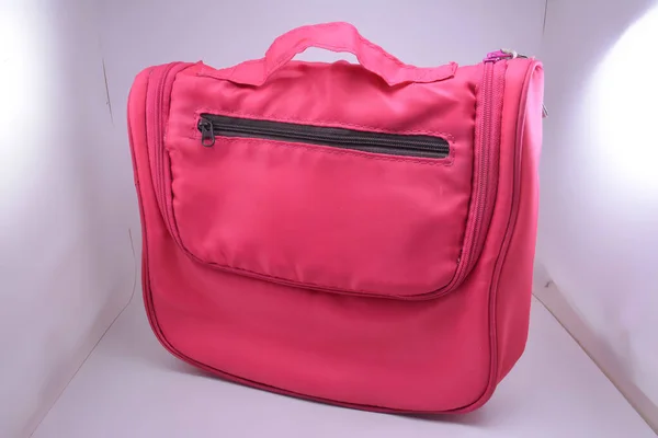 Rosa Impermeable Llevan Uso Bolsa Para Poner Artículos Tocador Pequeños — Foto de Stock