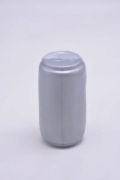 Small Gray Silver Aluminum Drinking Toy Can Kids — Stock Photo, Image