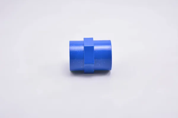 Blue Pvc Fitting Female Adapter Used Water Pipe Connection — Stock Photo, Image