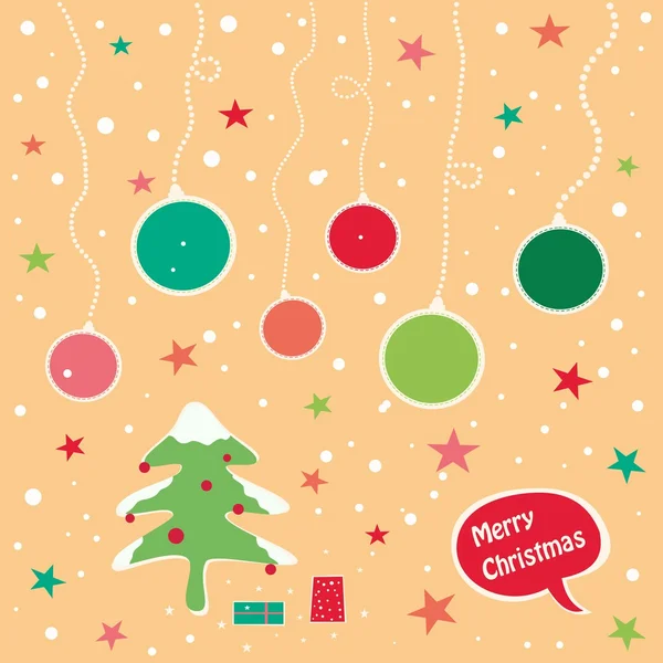 süslemeleri ve ağaç vektör Noel tebrik kartı