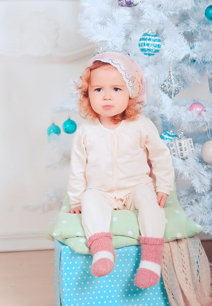 Christmas girl in pajamas — Stock Photo, Image