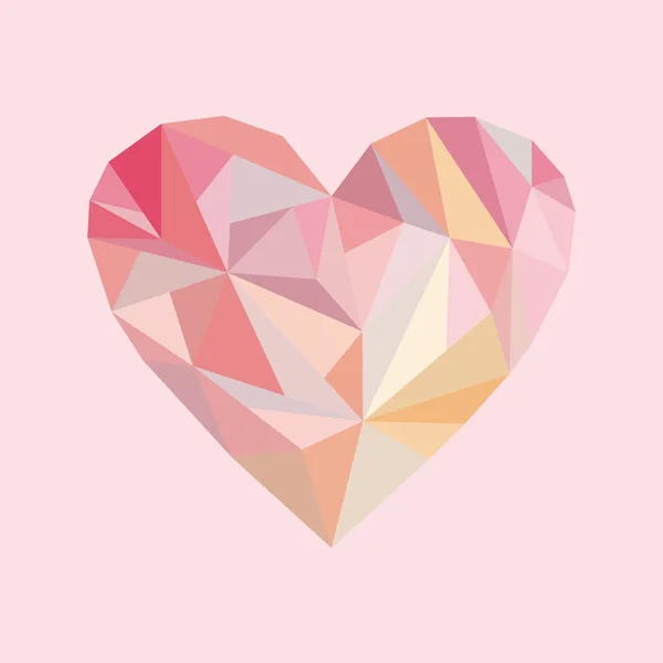 Corazón abstracto en el fondo rosa en el vector — Archivo Imágenes Vectoriales